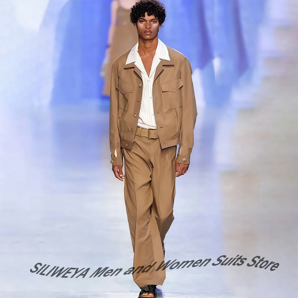 Luxe Fashion Men's Khaki Cargo Style 2-Piece Set Casual Loose Jacket+Wide-Leg Trousers Suit Streetwear & Daily Wear
Luxe Fashion Men's Khaki Cargo Style 2-Piece Set Casual Loose Jacket+Wide-Leg Trousers Suit Streetwear & Daily Wear