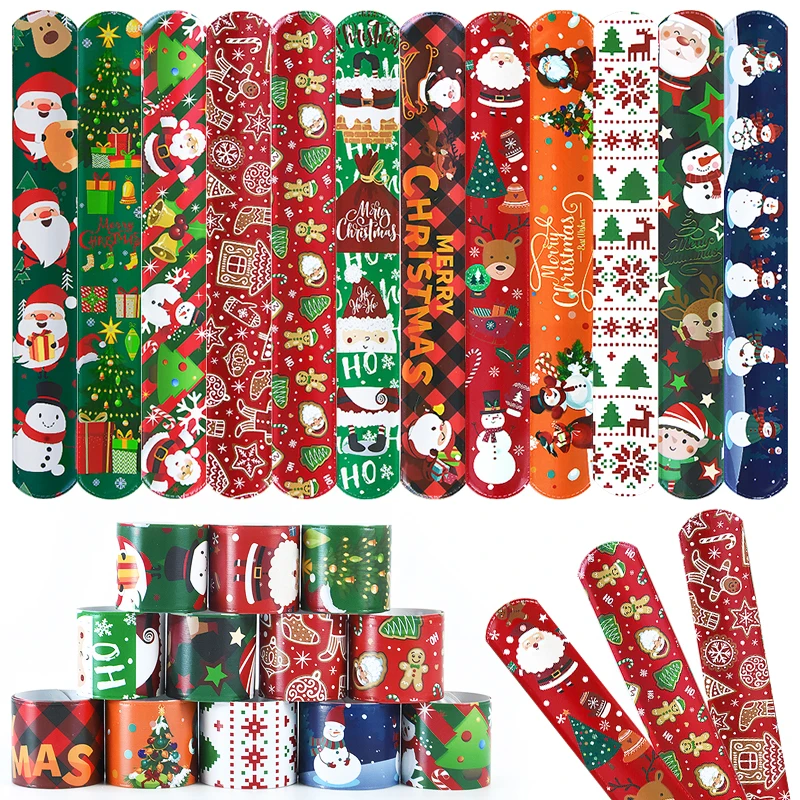 12pcs Christmas Slap Bracelets Cartoon Santa Claus Snowman Elk Bracelet Kids Toys Xmas Party Supplies Christmas Decoration Favor
12pcs Christmas Slap Bracelets Cartoon Santa Claus Snowman Elk Bracelet Kids Toys Xmas Party Supplies Christmas Decoration Favor