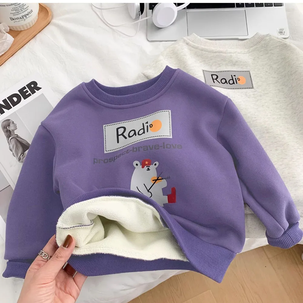 Korean Boys Fleece Hoodie Autumn Winter Children's Cartoon Fashion Pullover Top New Cute Long Sleeve Round Neck Kids Clothes
Korean Boys Fleece Hoodie Autumn Winter Children's Cartoon Fashion Pullover Top New Cute Long Sleeve Round Neck Kids Clothes