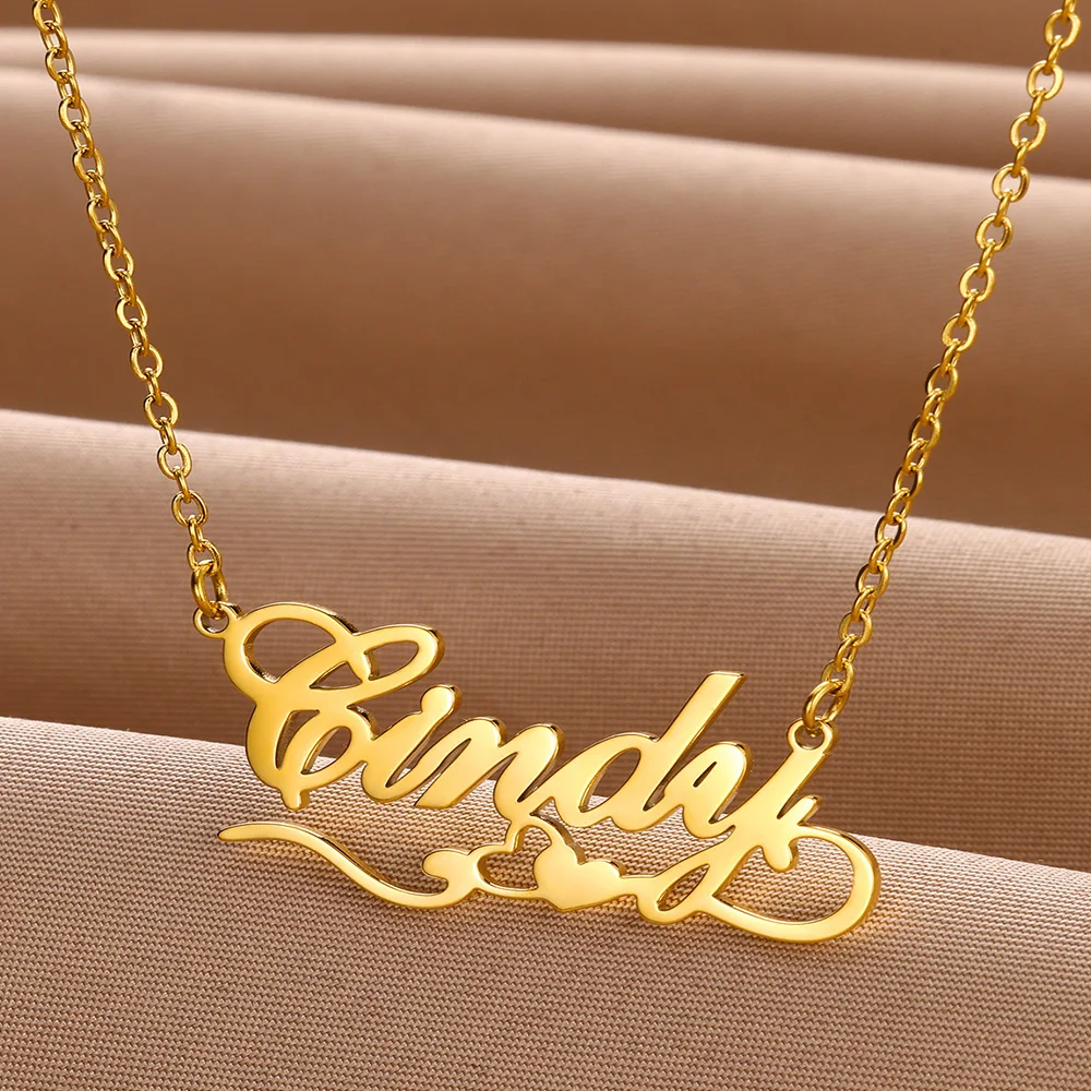 Custom Heart Ribbon Name Necklace Jewelry Stainless Steel Gold Color Personalized Nameplate Pendant Necklace Women Girl Gifts
Custom Heart Ribbon Name Necklace Jewelry Stainless Steel Gold Color Personalized Nameplate Pendant Necklace Women Girl Gifts