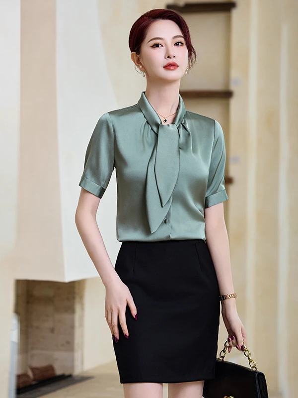 Elegant Design Acetate Satin Shirt Women Early Spring Casual Versatile OL Fashion Simple Trendy Shirt Stylish Belted Blouse
Elegant Design Acetate Satin Shirt Women Early Spring Casual Versatile OL Fashion Simple Trendy Shirt Stylish Belted Blouse