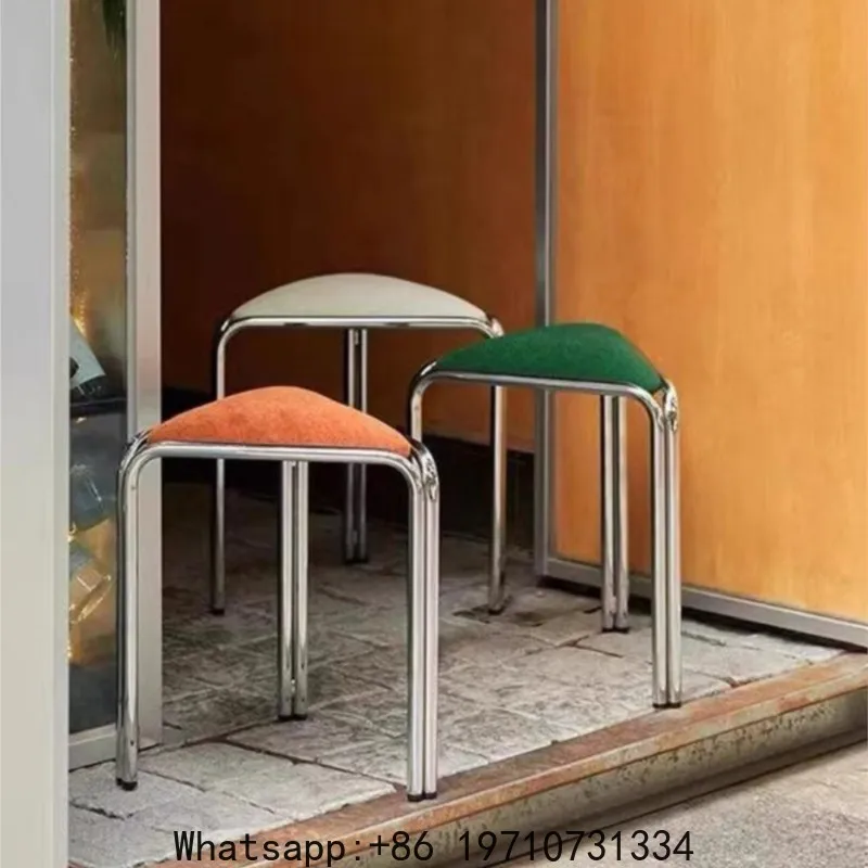Bauhaus Antique Vanity Stool - Stainless Steel Triangular Frame Fabric Upholstered Stackable Designer Dining Stool
Bauhaus Antique Vanity Stool - Stainless Steel Triangular Frame Fabric Upholstered Stackable Designer Dining Stool