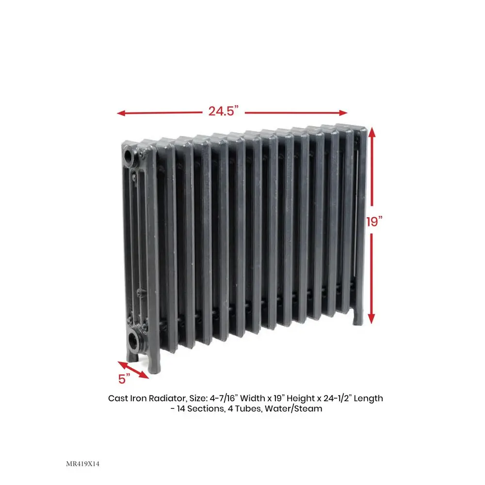 Iron Radiator, 19 Height, 47 16 Depth, 24.5 Length, 4Tube, Steam Radiator, Hot Water Radiator, Home Radiator, Cast Iron Radiato
Iron Radiator, 19 Height, 47 16 Depth, 24.5 Length, 4Tube, Steam Radiator, Hot Water Radiator, Home Radiator, Cast Iron Radiato