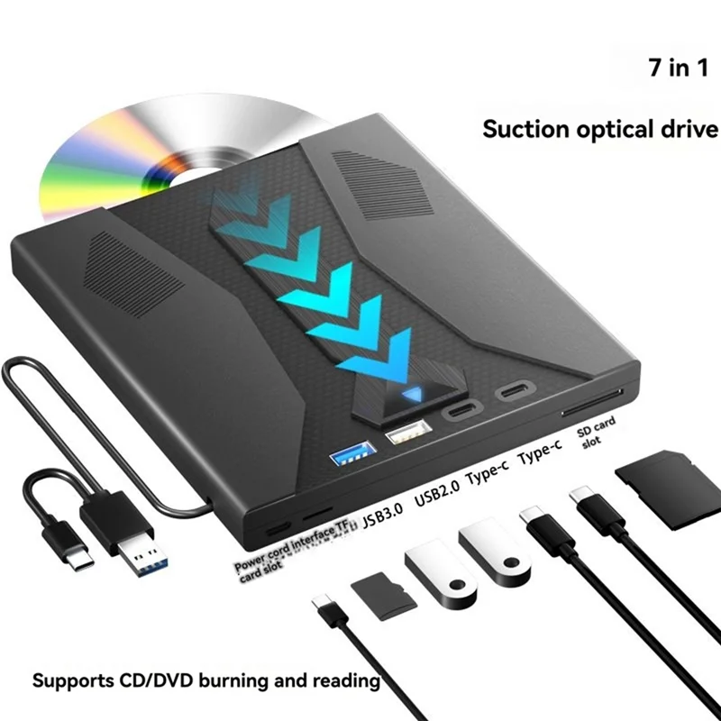 A73E-USB 3,0 Type C 7 в 1, многофункциональный внешний оптический привод с DVD-плеером и запишителем для ПК с ОС Windows, ноутбука
A73E-USB 3,0 Type C 7 в 1, многофункциональный внешний оптический привод с DVD-плеером и запишителем для ПК с ОС Windows, ноутбука