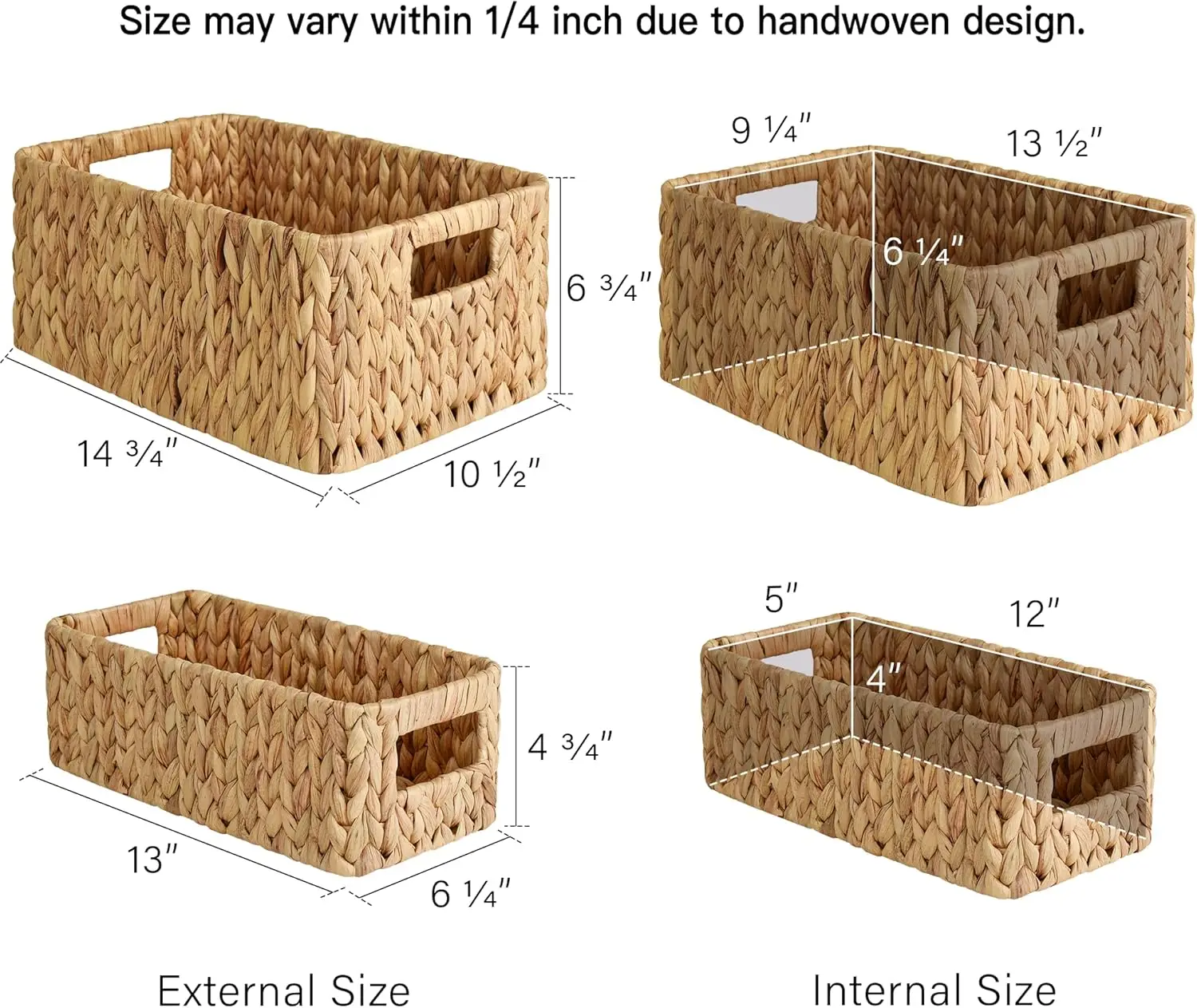 Water Hyacinth Storage Baskets, Square Wicker Baskets with Built-in Handles, Hand-Woven Baskets for Bedro
Water Hyacinth Storage Baskets, Square Wicker Baskets with Built-in Handles, Hand-Woven Baskets for Bedro