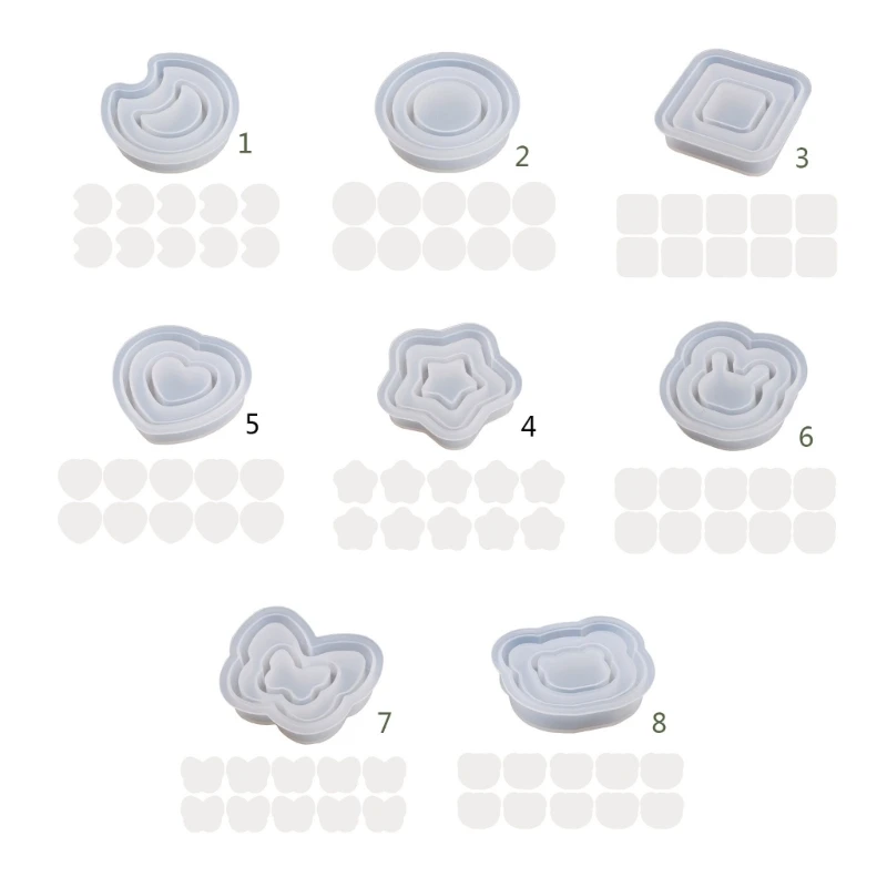 Resin Shaker Molds Set with 10 Seal Films Moon Star Bear Silicone Mold Keychain Necklace Pendant Epoxy Mold DIY
Resin Shaker Molds Set with 10 Seal Films Moon Star Bear Silicone Mold Keychain Necklace Pendant Epoxy Mold DIY