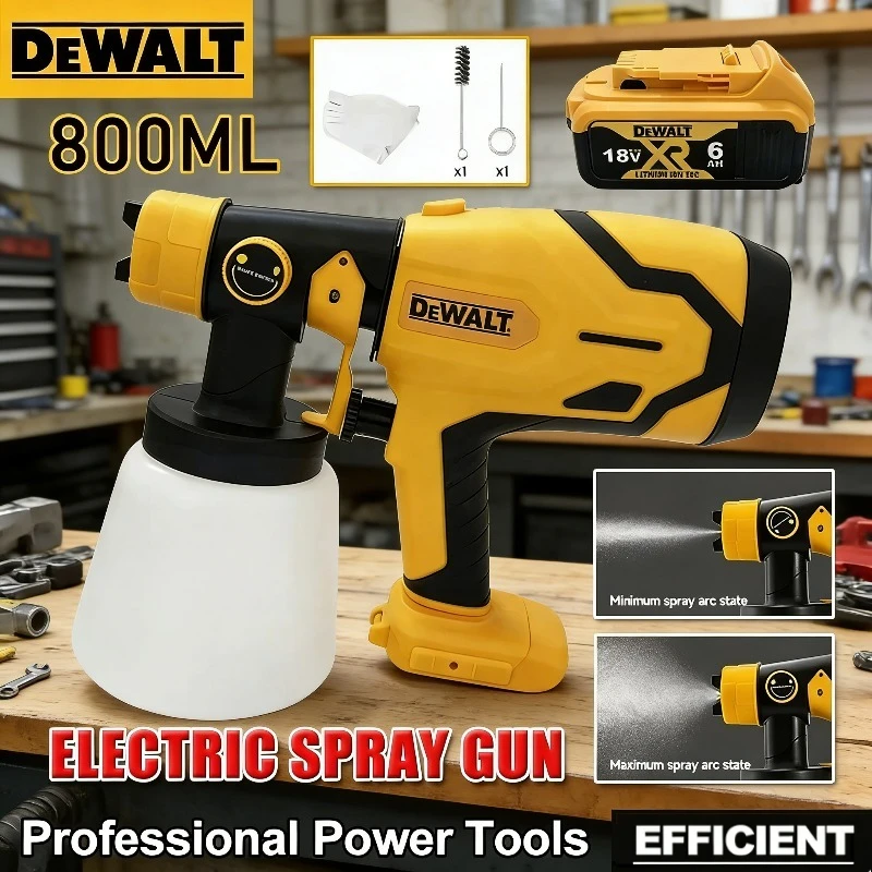 DEWALT 20V Cordless Paint Spray Gun,800ML,High Power for Auto,Furniture & Steel Coating–Electric Airbrush Tool for Professional
DEWALT 20V Cordless Paint Spray Gun,800ML,High Power for Auto,Furniture & Steel Coating–Electric Airbrush Tool for Professional