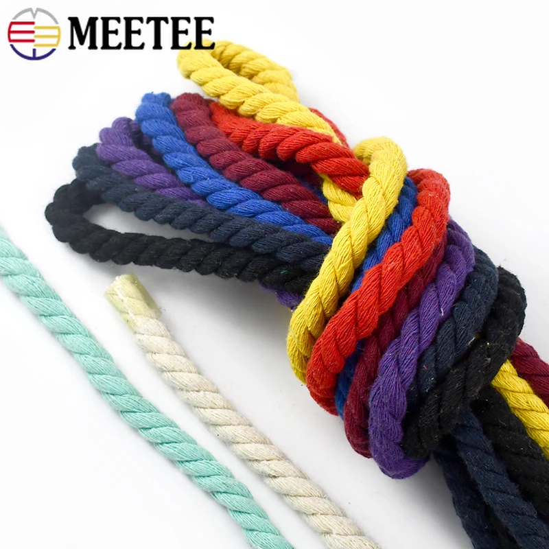10mm 1/2/3/4/5Meters Macrame Cords 3 Shares Twisted String Cotton Rope for Handmade Bag DIY Home Textile Sewing Accessories
10mm 1/2/3/4/5Meters Macrame Cords 3 Shares Twisted String Cotton Rope for Handmade Bag DIY Home Textile Sewing Accessories