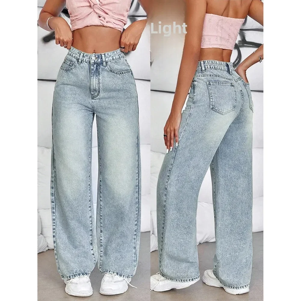 Pop Fashionable Loose Women's Jeans Straight Cut Mid Waist Design Summer New Arrival Trendy Long Pants Cross-Border Style
Pop Fashionable Loose Women's Jeans Straight Cut Mid Waist Design Summer New Arrival Trendy Long Pants Cross-Border Style