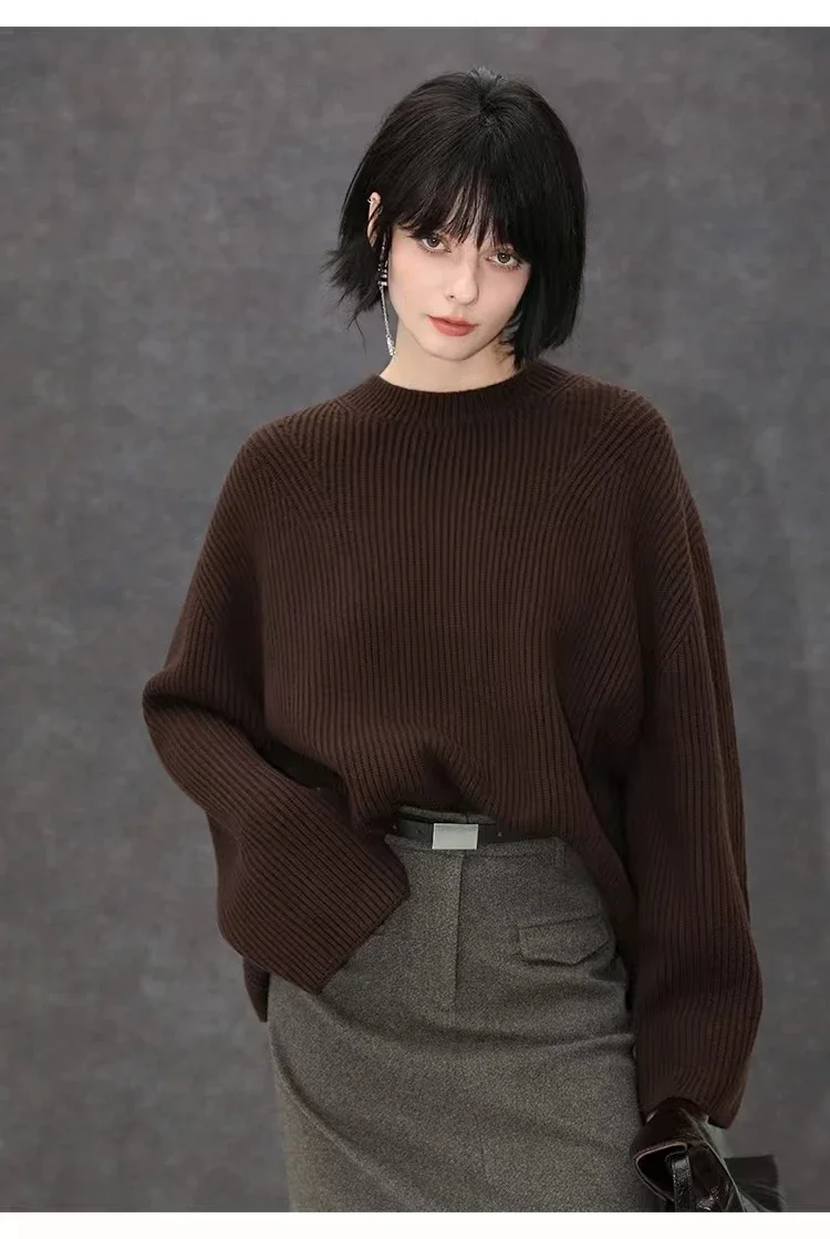 Women's Thick Needle Cashmere Sweater Soft Waxy Comfortable round Neck Knitwear for Casual Wear
Women's Thick Needle Cashmere Sweater Soft Waxy Comfortable round Neck Knitwear for Casual Wear