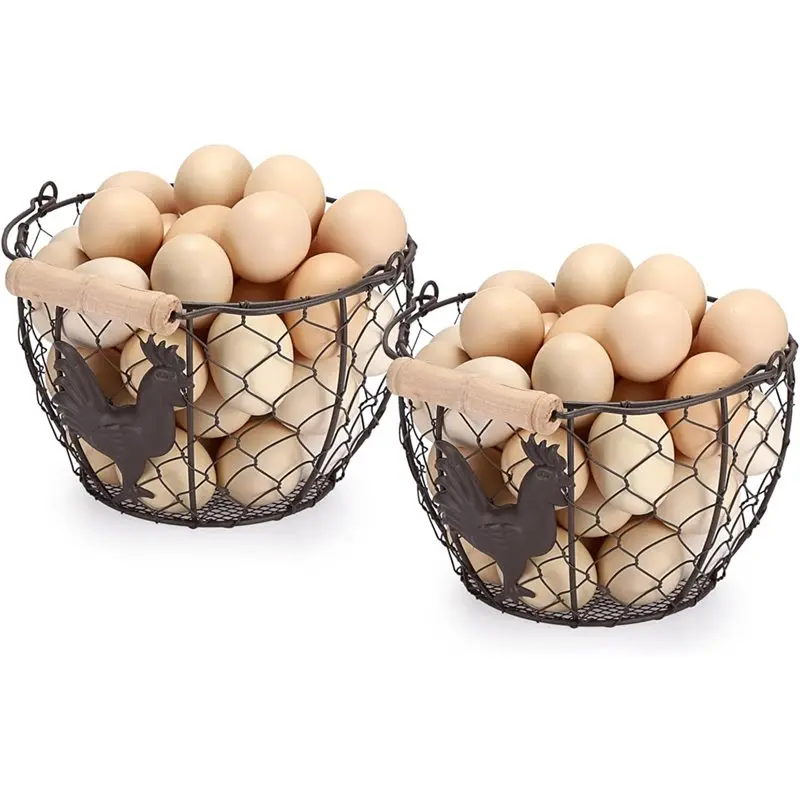 Корзины для яиц MOPHE, 8 дюймов, 2 шт., в стиле фермерского дома, из металлической проволоки, для сбора свежих яиц, подставки для куриных яиц
Корзины для яиц MOPHE, 8 дюймов, 2 шт., в стиле фермерского дома, из металлической проволоки, для сбора свежих яиц, подставки для куриных яиц