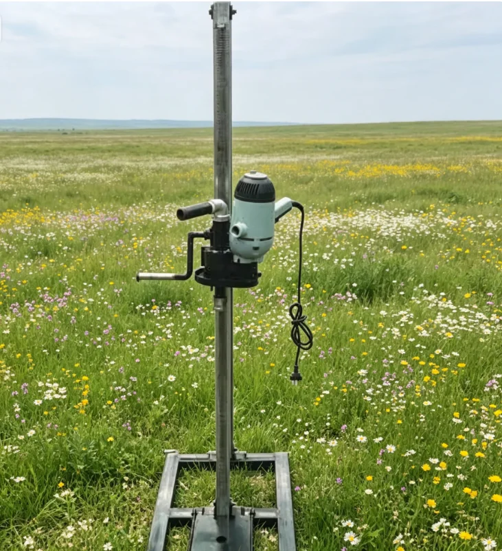 Customized Compact Electric Handheld Rig for Household Water Wells – With Vertical Stand
Customized Compact Electric Handheld Rig for Household Water Wells – With Vertical Stand