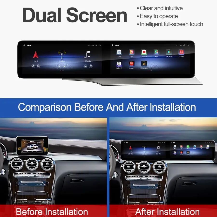 R 12.3" Dual Screen Car Navigation GPS For BENZ C W205 GLC X253 2015-2021 Android Autoradio Wireless Carplay Multimedia Player
R 12.3" Dual Screen Car Navigation GPS For BENZ C W205 GLC X253 2015-2021 Android Autoradio Wireless Carplay Multimedia Player