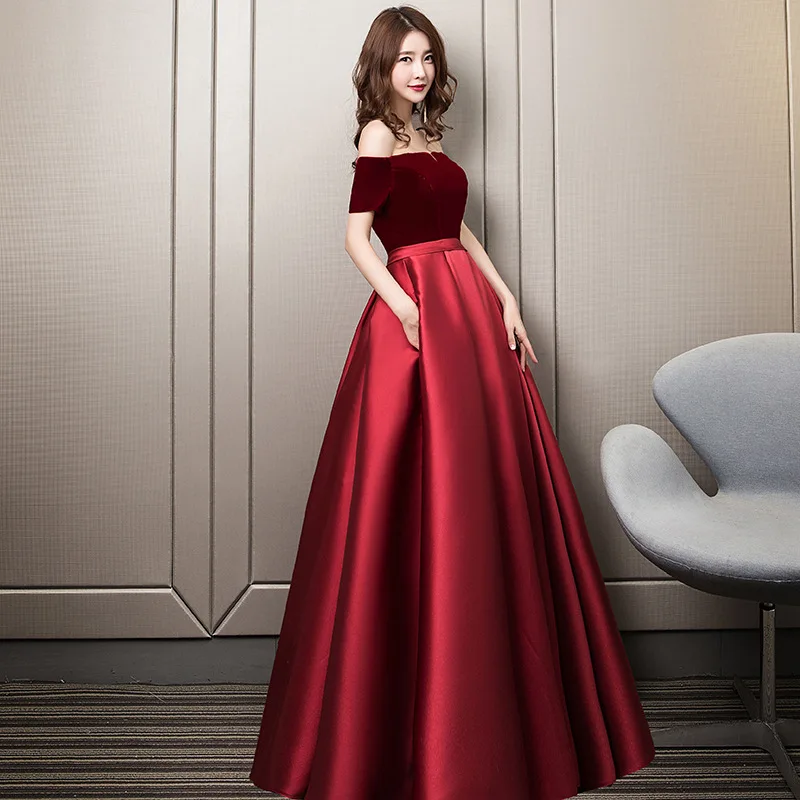 Ele Red Satin Long Dr Simple Wedding Reception Performance Chorus up Fem Model Princ Skirt ape Hotel Indoor
Ele Red Satin Long Dr Simple Wedding Reception Performance Chorus up Fem Model Princ Skirt ape Hotel Indoor