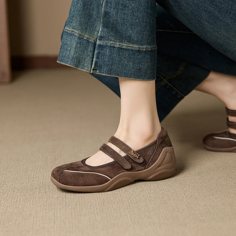 Mary Jane Shoes Female Genuine Leather 2026 New Double Belt Ballet Shoes Women Round Toe Comfortable Flat Ladies Shoes Low Heel
Mary Jane Shoes Female Genuine Leather 2026 New Double Belt Ballet Shoes Women Round Toe Comfortable Flat Ladies Shoes Low Heel