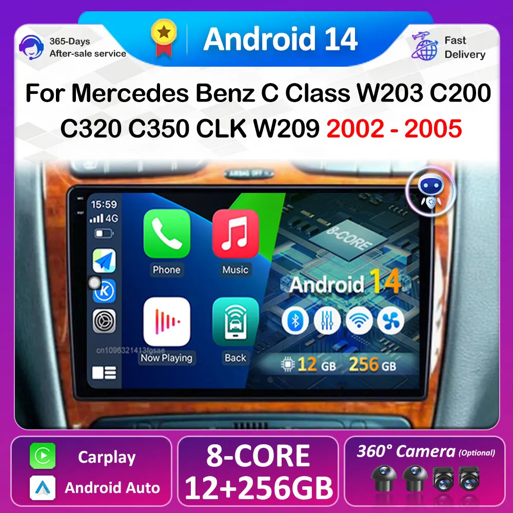 Для Mercedes Benz C Class W203 C200 C320 C350 CLK W209 2002-2005 DSP стерео беспроводной Carplay автомобильный видеоплеер WIFI головное устройство
Для Mercedes Benz C Class W203 C200 C320 C350 CLK W209 2002-2005 DSP стерео беспроводной Carplay автомобильный видеоплеер WIFI головное устройство