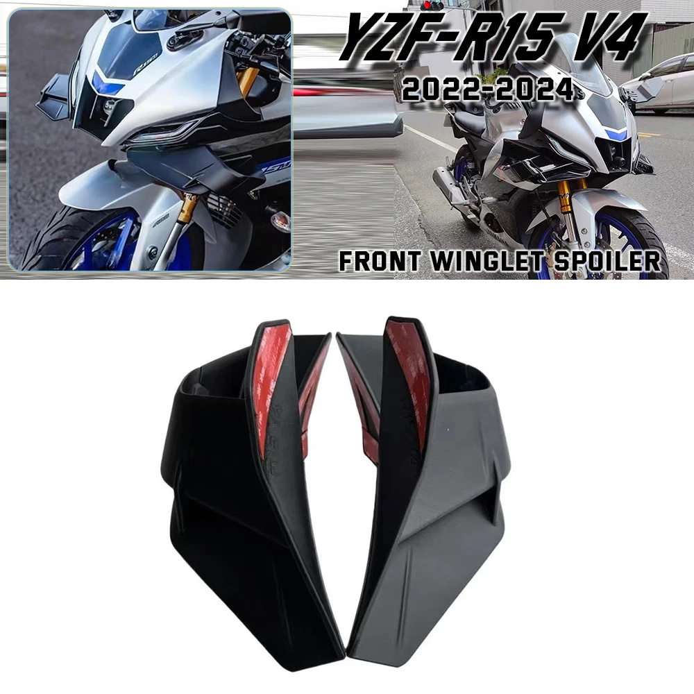 For YAMAHA YZF-R15 V4 2022 2023 2024 Motorcycle Front Winglets 1 Pair Fixed Aerodynamic Fairing Wing Spoiler Black
For YAMAHA YZF-R15 V4 2022 2023 2024 Motorcycle Front Winglets 1 Pair Fixed Aerodynamic Fairing Wing Spoiler Black