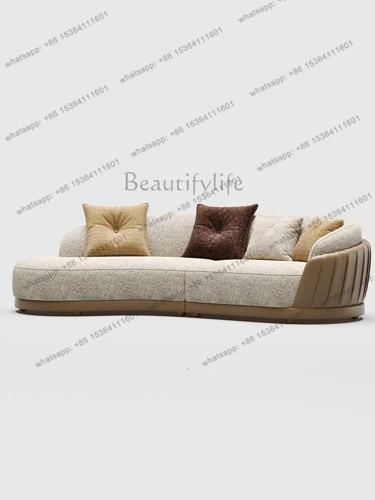 Italian light luxury old money wind curved leather cloth sofa, high-end large flat-floor villa
Italian light luxury old money wind curved leather cloth sofa, high-end large flat-floor villa