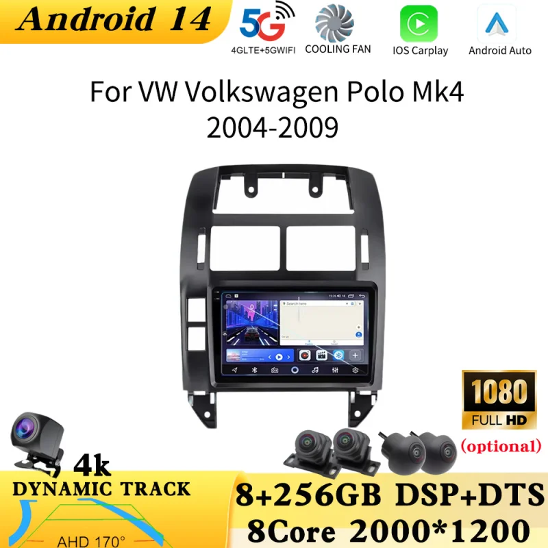 Android Auto для VW Volkswagen Polo Mk4 2004-2009 Carplay Автомобильная навигация GPS Головное устройство Мультимедийный плеер BT Беспроводной WIFI 5G
Android Auto для VW Volkswagen Polo Mk4 2004-2009 Carplay Автомобильная навигация GPS Головное устройство Мультимедийный плеер BT Беспроводной WIFI 5G