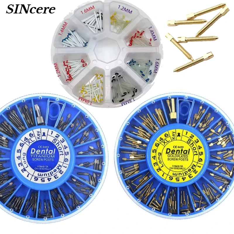 120pcs Dental Stainless Steel Screw Post Dental Golden Plated Screw Post TITANIUM Screw Posts Dentistry Restorative Materials
120pcs Dental Stainless Steel Screw Post Dental Golden Plated Screw Post TITANIUM Screw Posts Dentistry Restorative Materials