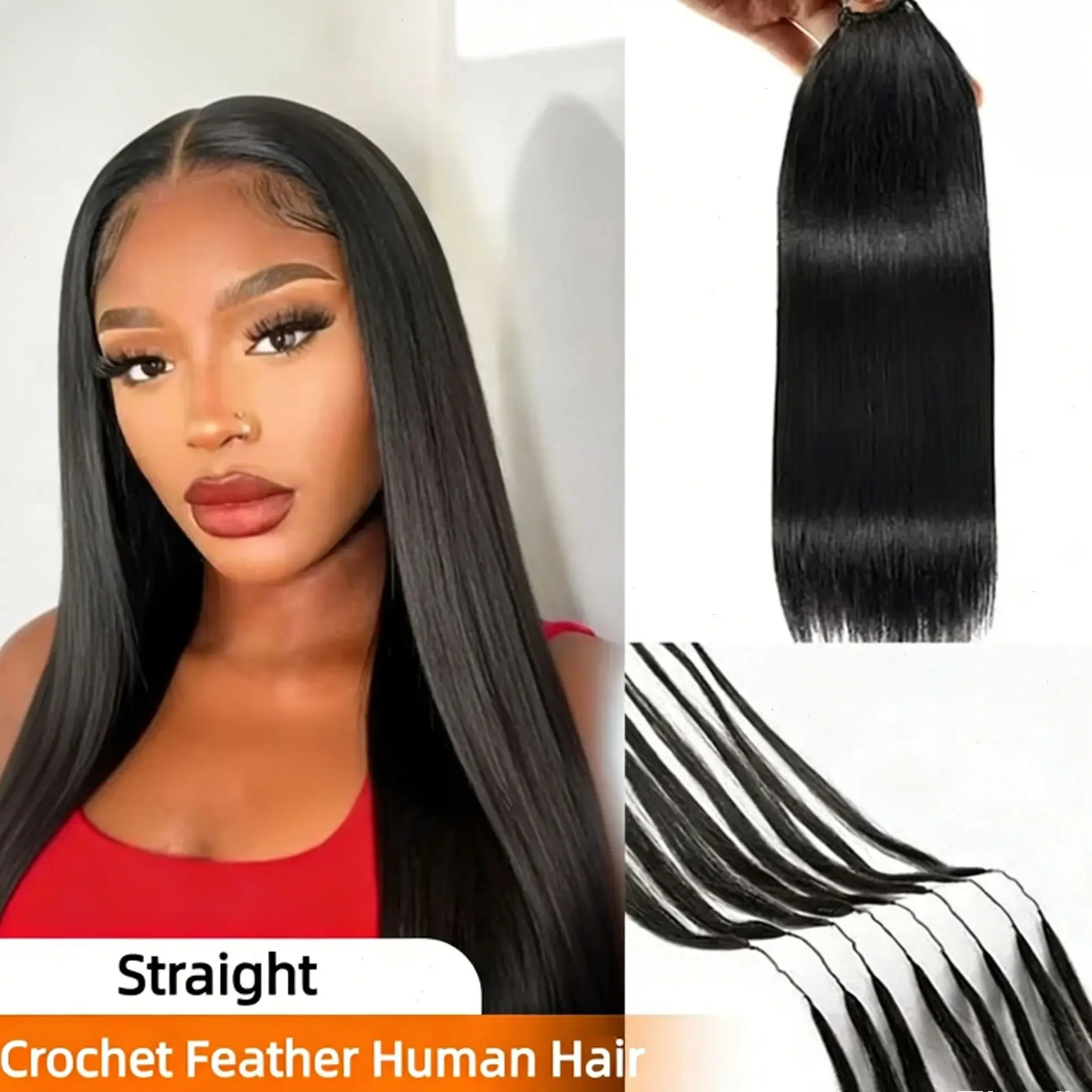 Feather Crochet Human Hair Extension Knotless Silk Straight Crochet Miracle Knots Crochet Hair Brazilian Curly Braiding Hair
Feather Crochet Human Hair Extension Knotless Silk Straight Crochet Miracle Knots Crochet Hair Brazilian Curly Braiding Hair