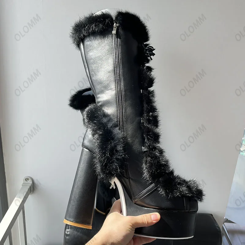 Olomm Handmade 2025 Women Mid-Calf Boots Chunky Heels Round Toe Beautiful Pink Blue White Party Shoes Ladies US Size 5-15
Olomm Handmade 2025 Women Mid-Calf Boots Chunky Heels Round Toe Beautiful Pink Blue White Party Shoes Ladies US Size 5-15