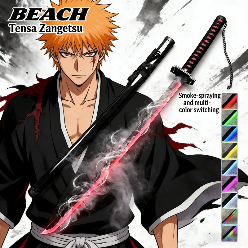 103cm Vapour Zangetsu Swords Real Size Japanese Ichigo Katana Anime Luminous Smoke Bleach Katana Sword Cosplay Prop Toy Gift
103cm Vapour Zangetsu Swords Real Size Japanese Ichigo Katana Anime Luminous Smoke Bleach Katana Sword Cosplay Prop Toy Gift