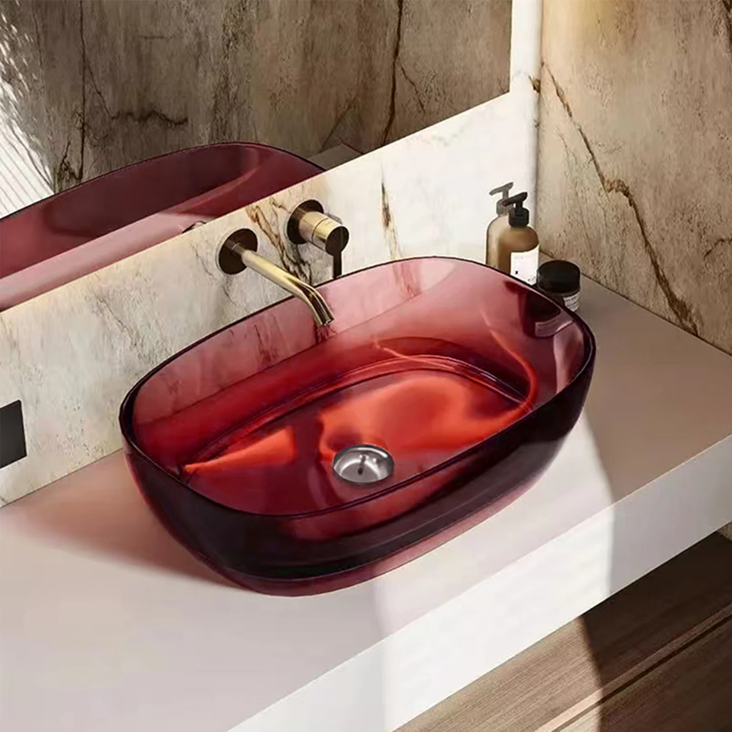 Household transparent integrated washbasin, household ultra-thin design, bathroom, transparent crystal countertop basin GN623DO
Household transparent integrated washbasin, household ultra-thin design, bathroom, transparent crystal countertop basin GN623DO