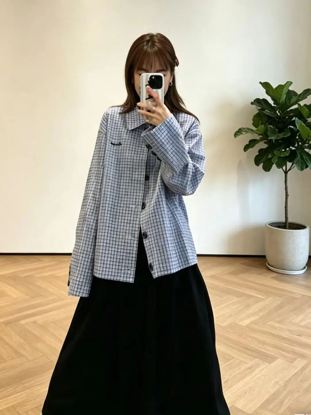 Casual Loose Plaid Long Sleeve Shirt Women's 2026 New Style Versatile Slimming Trendy Button-Up Shirt Polyester Fiber
Casual Loose Plaid Long Sleeve Shirt Women's 2026 New Style Versatile Slimming Trendy Button-Up Shirt Polyester Fiber