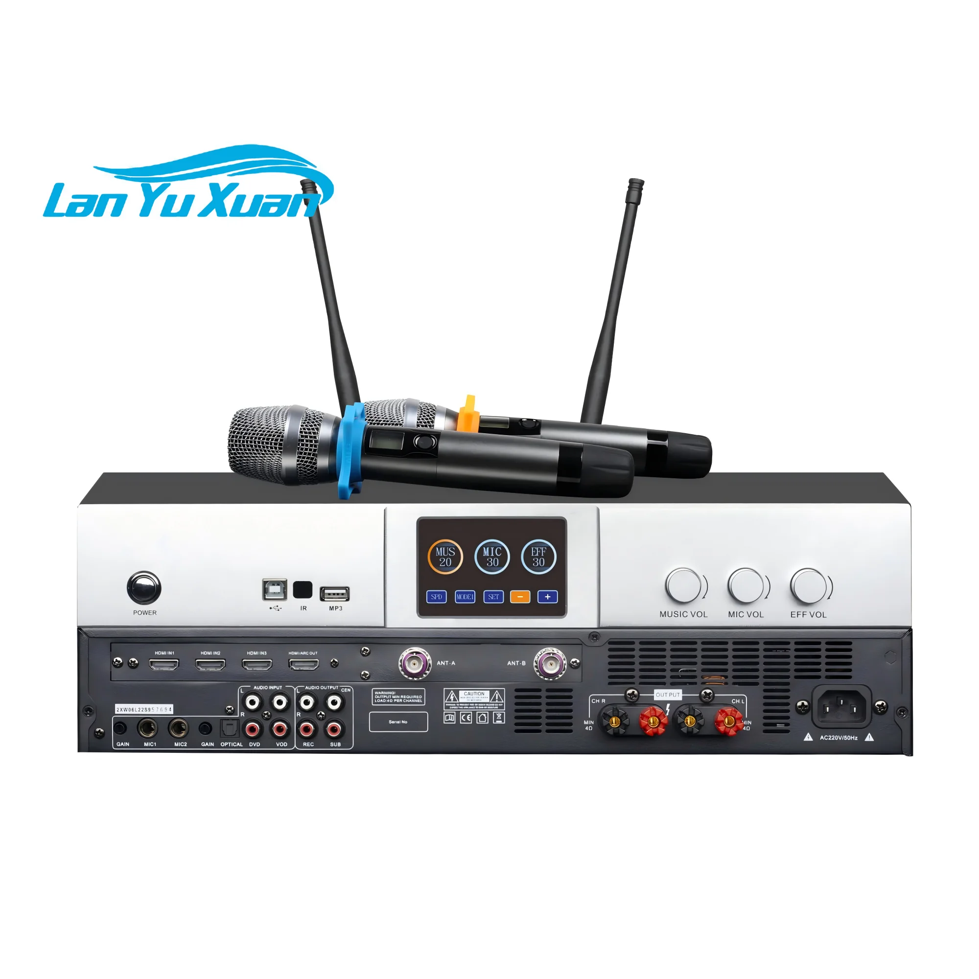 Professional Class D Digital Music Sound System Built in UHF Microphone 2 Channel 3 in 1 Karaoke Amplifier with DSP Echo Reverb
Professional Class D Digital Music Sound System Built in UHF Microphone 2 Channel 3 in 1 Karaoke Amplifier with DSP Echo Reverb