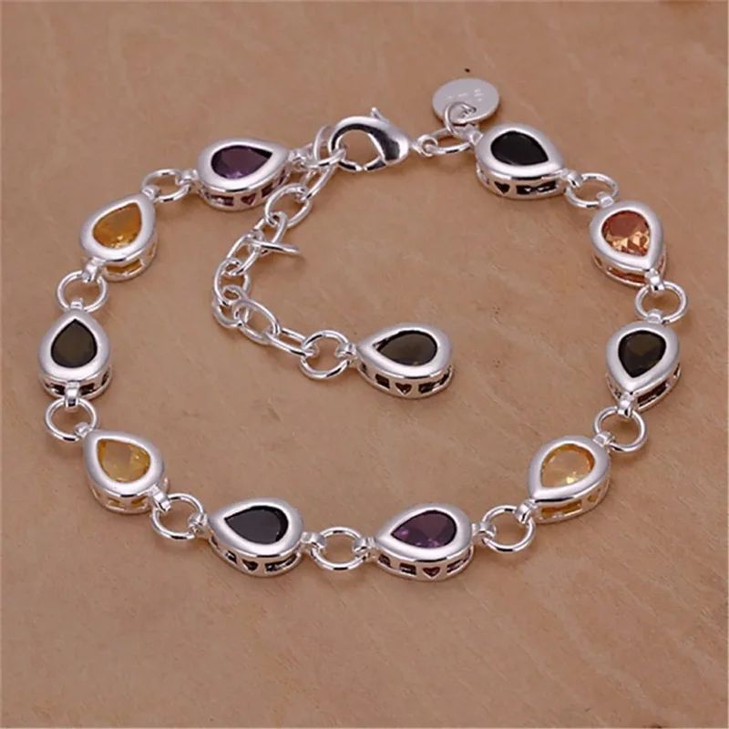 Wholesale 925 Sterling silver Noble charm Bracelets Zircon chain crystal Jewelry fashion for women wedding lady cute
Wholesale 925 Sterling silver Noble charm Bracelets Zircon chain crystal Jewelry fashion for women wedding lady cute