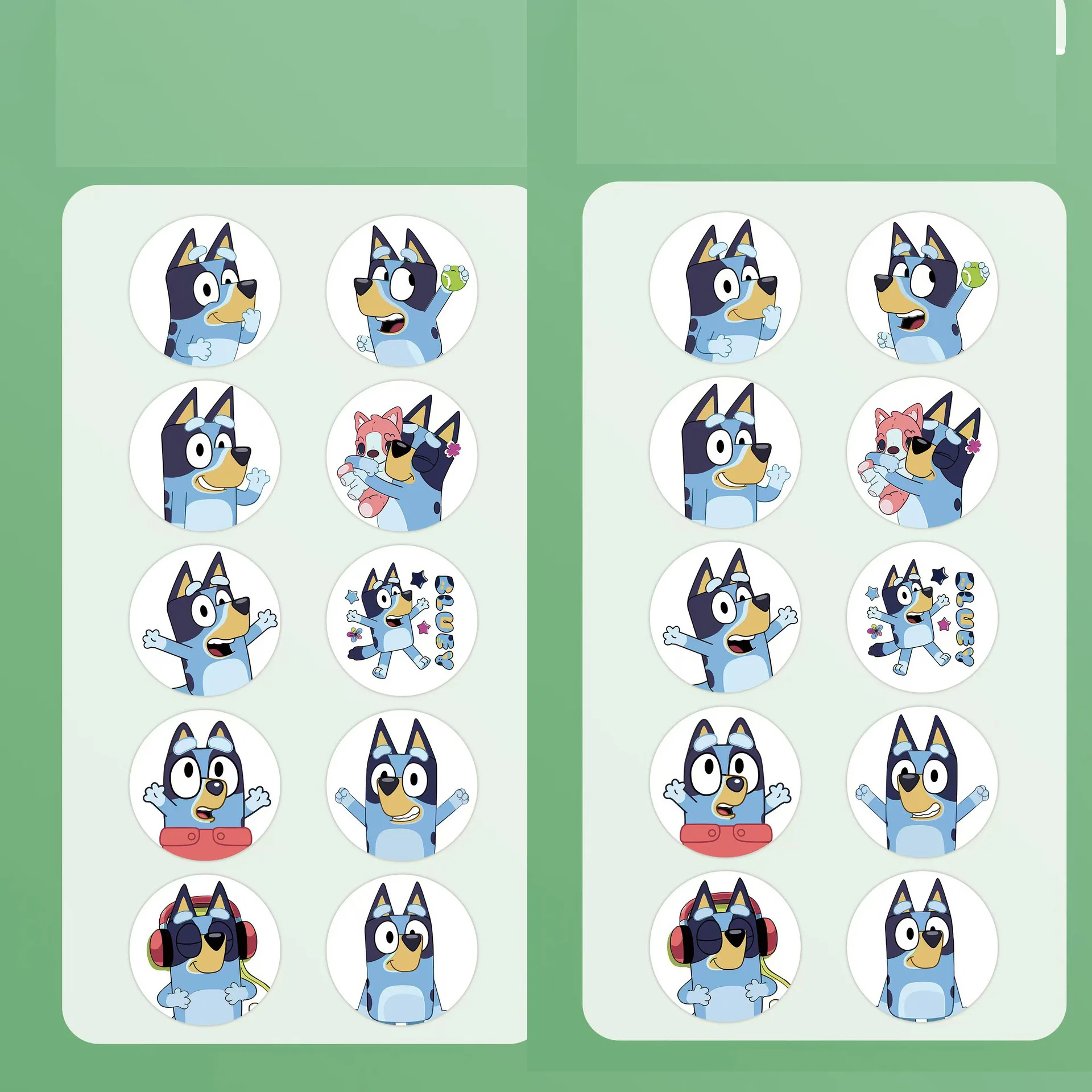500pcs/Roll Cartoon Bluey Decoration Family Animation Sealing Stickers DIY PVC Laptop Decals Decoration Reward Gift Toy
500pcs/Roll Cartoon Bluey Decoration Family Animation Sealing Stickers DIY PVC Laptop Decals Decoration Reward Gift Toy