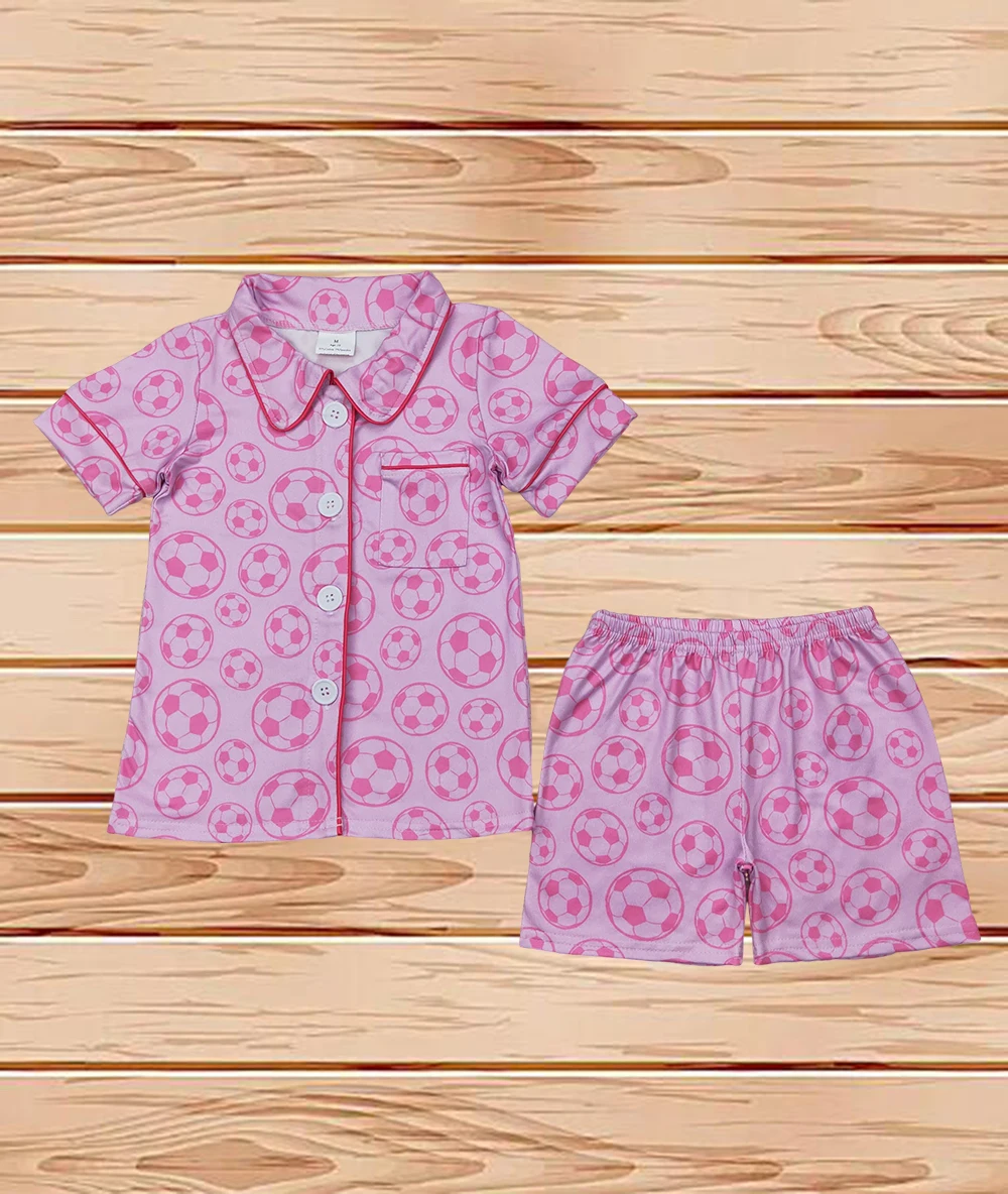 4.10 Wholesale Western Boutique children clothing Baby Girls Pink Soccer Buttons Shirt Shorts Pajamas Clothes Sets
4.10 Wholesale Western Boutique children clothing Baby Girls Pink Soccer Buttons Shirt Shorts Pajamas Clothes Sets