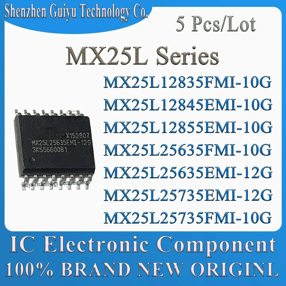 5Pcs/Lot MX25L12835FMI-10G MX25L12845EMI-10G MX25L12855EMI MX25L25635FMI MX25L25635EMI MX25L25735EMI MX25L25735FMI MX25L IC Chip
5Pcs/Lot MX25L12835FMI-10G MX25L12845EMI-10G MX25L12855EMI MX25L25635FMI MX25L25635EMI MX25L25735EMI MX25L25735FMI MX25L IC Chip