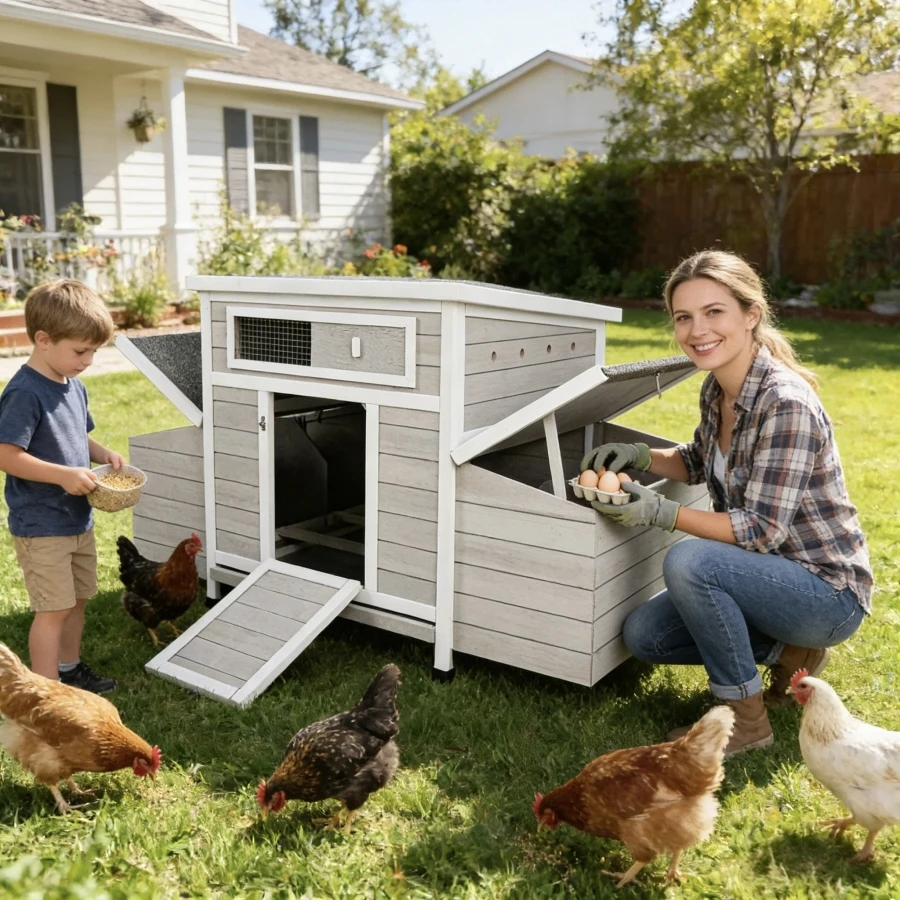 Large Wooden Chicken Coop Outdoor Hen House Poultry Cage for Outdoor with 2 Sides Nesting Boxes
Large Wooden Chicken Coop Outdoor Hen House Poultry Cage for Outdoor with 2 Sides Nesting Boxes