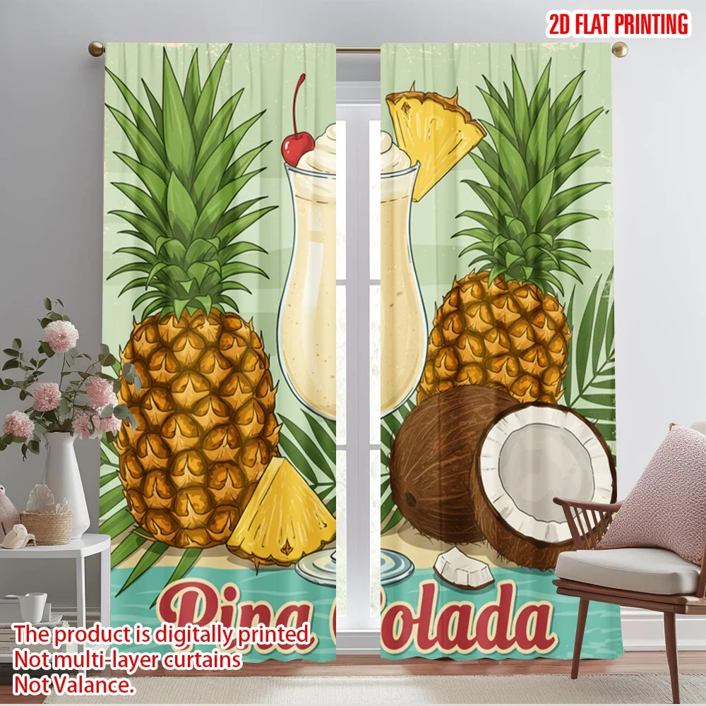 2pcs 2D flat printing Party Curtains Pina Colada Cocktail Tropical 100% Polyester Fabric Without Electricity Festive Wall Decor 
2pcs 2D flat printing Party Curtains Pina Colada Cocktail Tropical 100% Polyester Fabric Without Electricity Festive Wall Decor