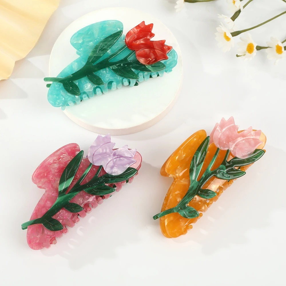 NEW 10CM Large Tulip Flower Acetate Hair Claw Sweet Flower Series Claw Clips Trendy Hair Clips for Women Girls Hair Accessories
NEW 10CM Large Tulip Flower Acetate Hair Claw Sweet Flower Series Claw Clips Trendy Hair Clips for Women Girls Hair Accessories