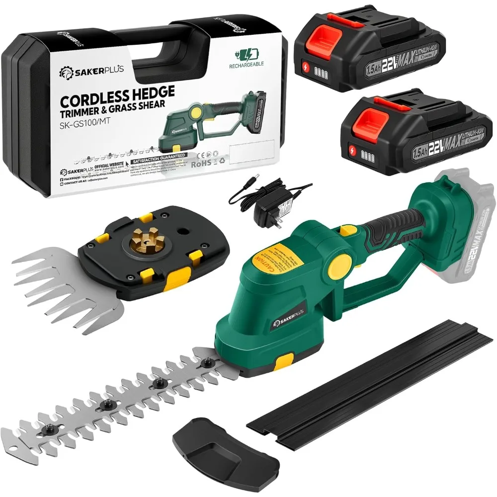 Rechargeable 2-in-1 Hedge and Grass Trimmer, 22V Lightweight Cordless Shrub Cutter with Adjustable Head, Battery and Charger Inc
Rechargeable 2-in-1 Hedge and Grass Trimmer, 22V Lightweight Cordless Shrub Cutter with Adjustable Head, Battery and Charger Inc