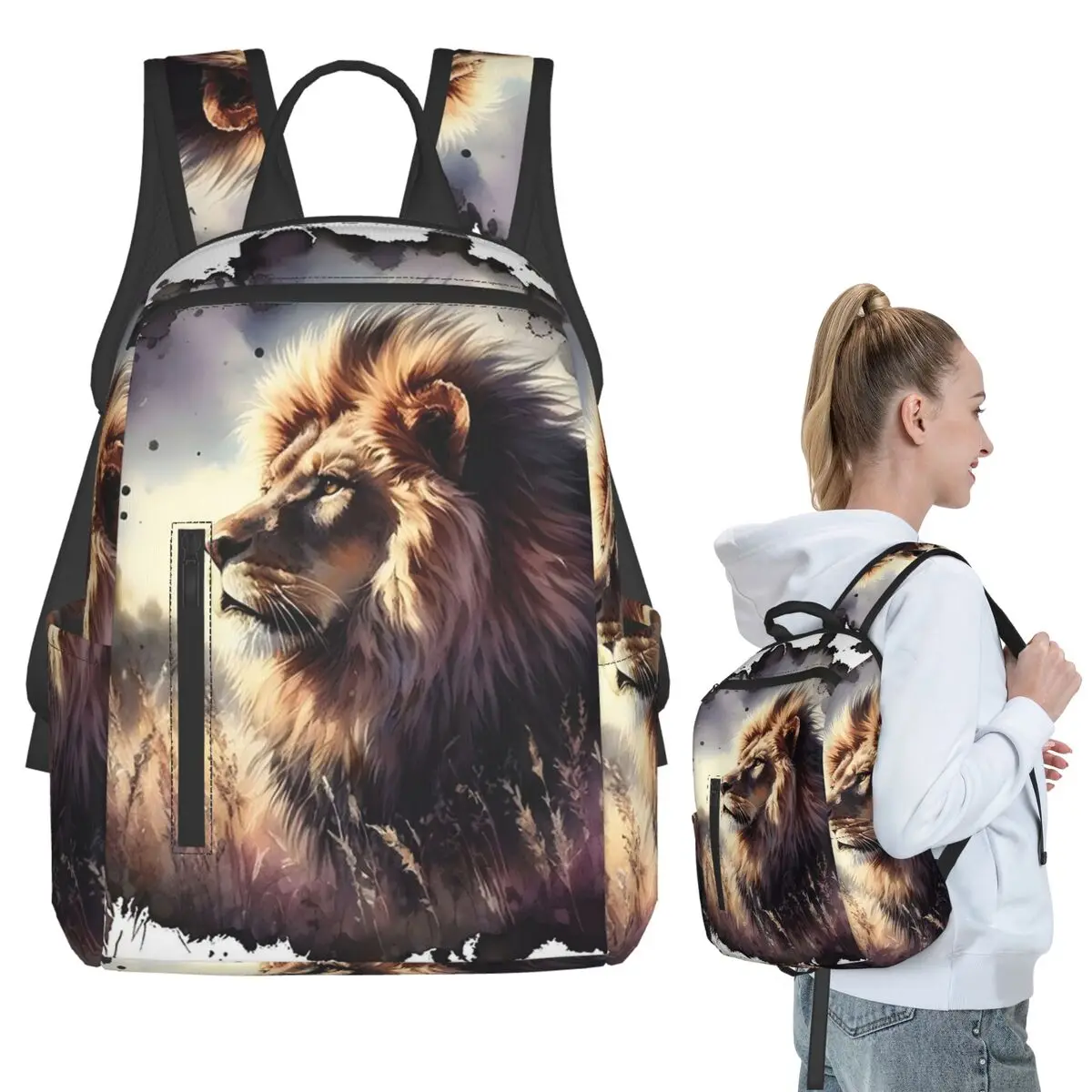 Fierce Beast Lion In African Grasslands Backpack Student BookBag Children School Bag Computer Shoulder Bags Boys Girls
Fierce Beast Lion In African Grasslands Backpack Student BookBag Children School Bag Computer Shoulder Bags Boys Girls
