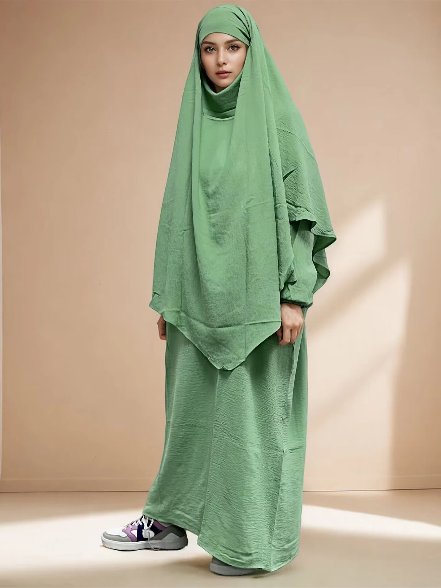 Eid Ramadan Women 2 Piece Set Long Khimar with Dress Muslim Abaya Set Prayer Garment Hijab Sets Niqab Jilbab Musulman Ensembles
Eid Ramadan Women 2 Piece Set Long Khimar with Dress Muslim Abaya Set Prayer Garment Hijab Sets Niqab Jilbab Musulman Ensembles