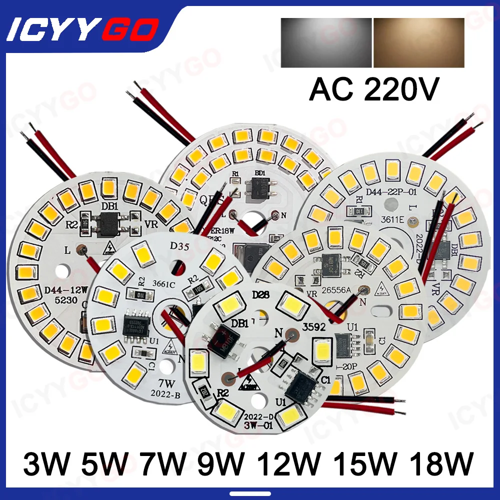 12W 15W 18W LED Bulb SMD Light SMD 2835 Plate Round Module Light Source Plate Bulb Lamp AC 220V LED Downlight Chip Spotlight LED
12W 15W 18W LED Bulb SMD Light SMD 2835 Plate Round Module Light Source Plate Bulb Lamp AC 220V LED Downlight Chip Spotlight LED