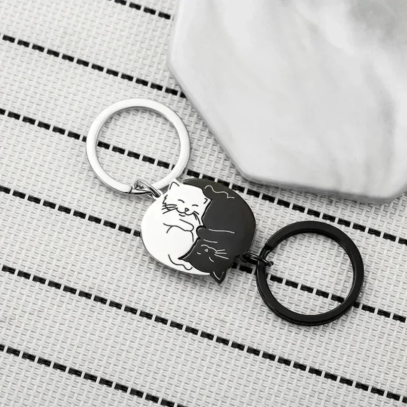 Matching Cat Keychain Set for Couples Stainless Steel Cat Lovers Gift for Boyfriend Cute Keyring Lovers Matching Couple Pendant
Matching Cat Keychain Set for Couples Stainless Steel Cat Lovers Gift for Boyfriend Cute Keyring Lovers Matching Couple Pendant