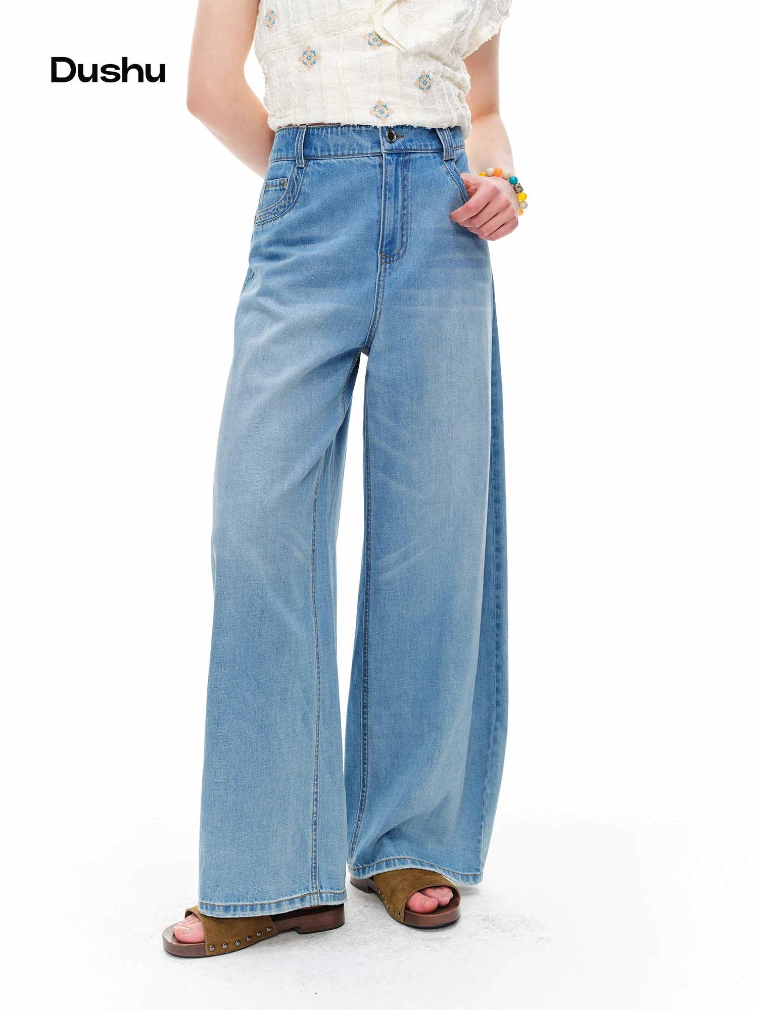 DUSHU 2026 Women New Arrival High Waist Curved Jeans Bow Wide Leg Denim Pants Minimalist Casual Flattering Streetwear Trousers
DUSHU 2026 Women New Arrival High Waist Curved Jeans Bow Wide Leg Denim Pants Minimalist Casual Flattering Streetwear Trousers