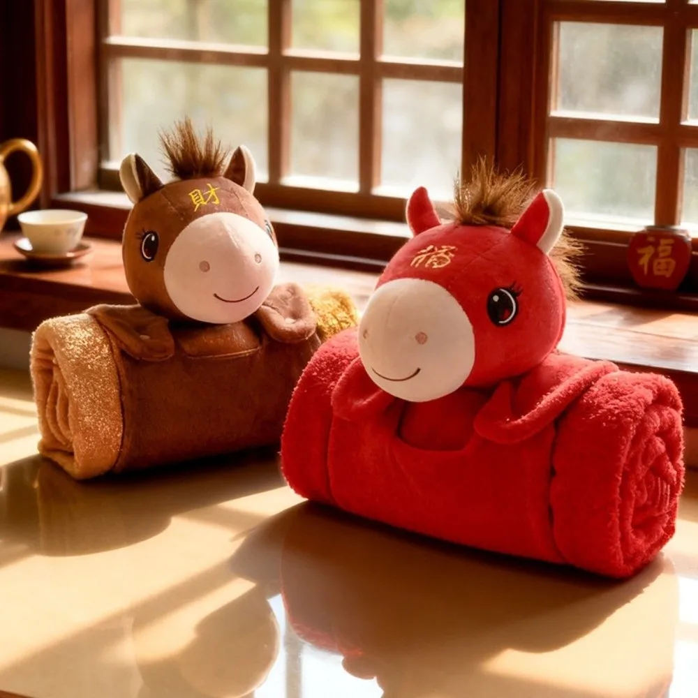 Portable Blanket Soft Warm Horse Mascot Blanket Comfortable Cartoon New Year Throw Blanket Folding Fluffy Throw Mascot Travel
Portable Blanket Soft Warm Horse Mascot Blanket Comfortable Cartoon New Year Throw Blanket Folding Fluffy Throw Mascot Travel