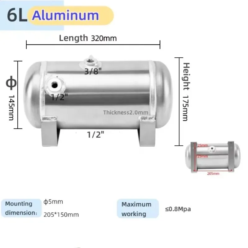 Aluminum Alloy Storage Tank | 6L/1.59 Gallon Polished Liquid Storage Tank | Durable 2mm Thickness | Lightweight 1.3kg
Aluminum Alloy Storage Tank | 6L/1.59 Gallon Polished Liquid Storage Tank | Durable 2mm Thickness | Lightweight 1.3kg