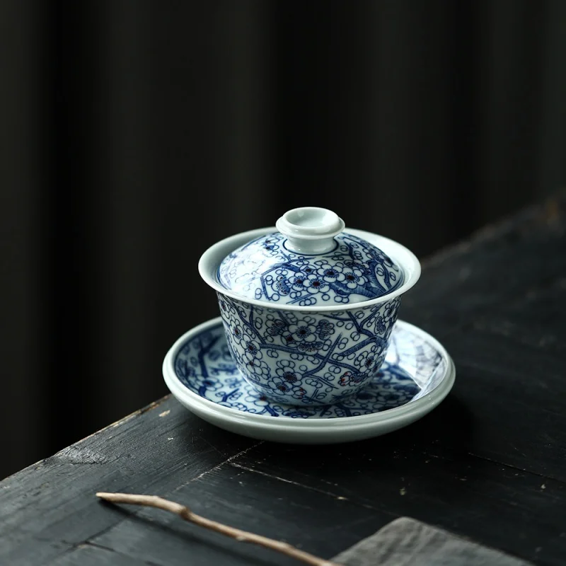 ★Fenshui White Drawing Plum Tea Set Hand Painted Blue and White Full Plum Gaiwan Tea Brewing Bowl Tea Pot Cup with Cover Kung Fu
★Fenshui White Drawing Plum Tea Set Hand Painted Blue and White Full Plum Gaiwan Tea Brewing Bowl Tea Pot Cup with Cover Kung Fu