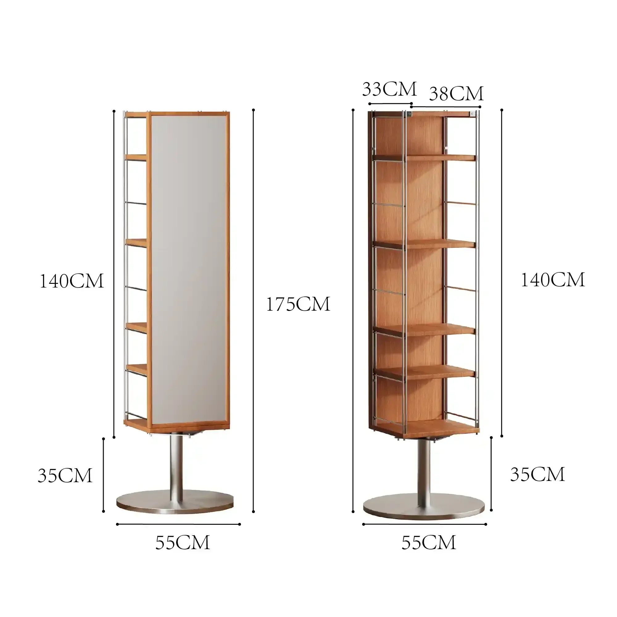 GZ-2 Stainless steel rotating mirror cabinet Japanese wall side full-length mirror Multifunctional storage bookcase
GZ-2 Stainless steel rotating mirror cabinet Japanese wall side full-length mirror Multifunctional storage bookcase