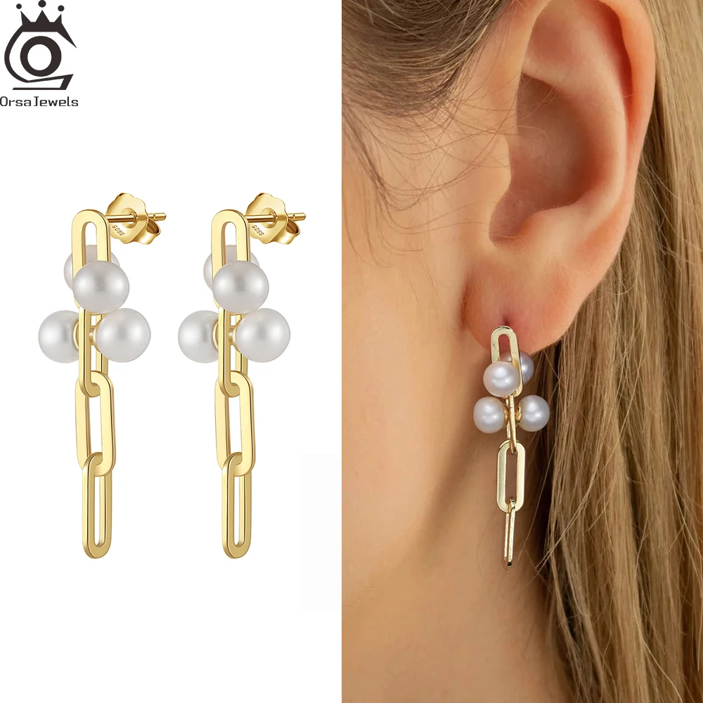 ORSA JEWELS Tassel Earrings Pearl Beads Long Earring for Women 925 Silver Wedding Fashion Jewelry Temperament Dangle Ear GPE102
ORSA JEWELS Tassel Earrings Pearl Beads Long Earring for Women 925 Silver Wedding Fashion Jewelry Temperament Dangle Ear GPE102