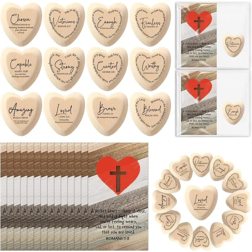 Christian Wooden Heart Tokens for Mother's Day with Inspirational Bible Verses
Christian Wooden Heart Tokens for Mother's Day with Inspirational Bible Verses