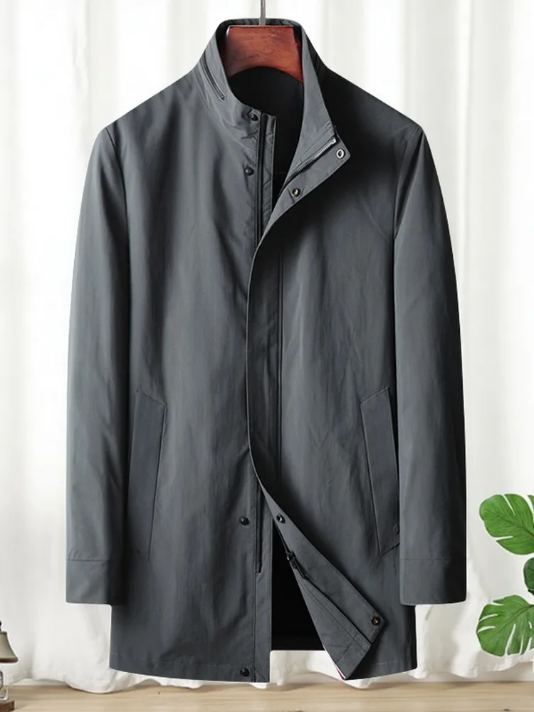 Men's Mid-Length Casual Sle Thin Jaet Stand Collar Busin Suit Spring Autumn Polyester/Nylon Cosite Fiber Coat
Men's Mid-Length Casual Sle Thin Jaet Stand Collar Busin Suit Spring Autumn Polyester/Nylon Cosite Fiber Coat